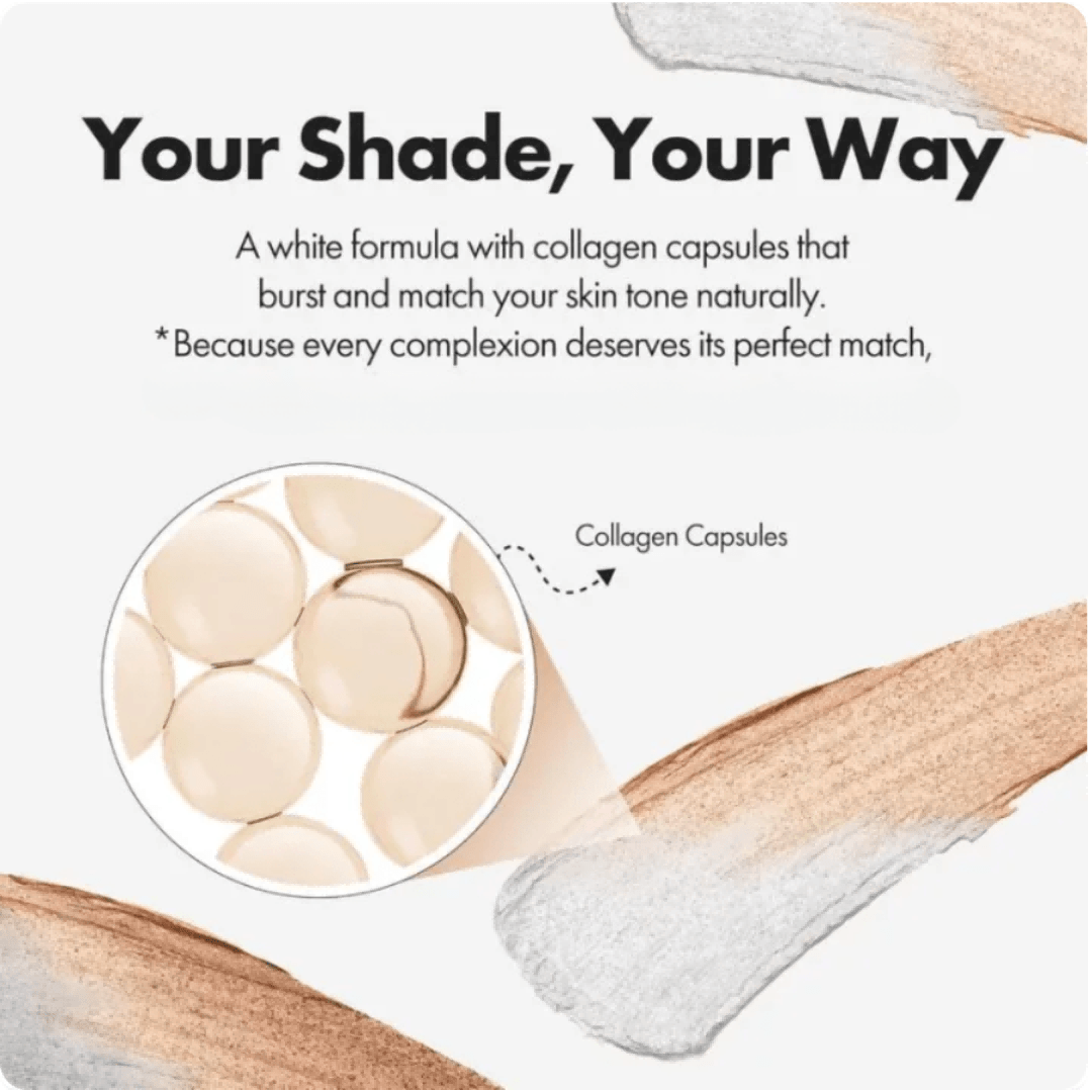 Color - Matching Collagen Foundation Stick with Built - In Brush – Perfect Shade, Flawless Skin - Cloffa